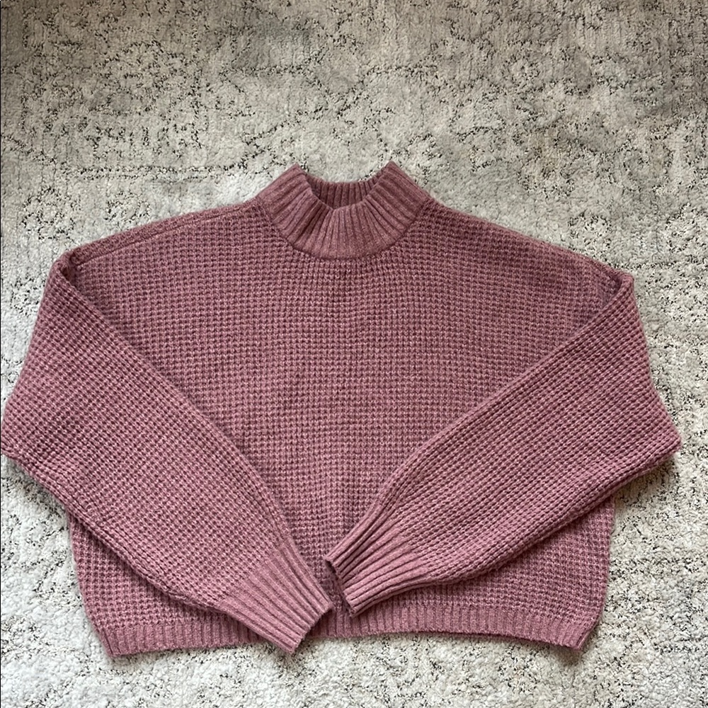 Hollister Women's cropped mock neck Mauve Sweater